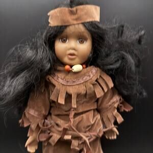 Chico Arts Native American Porcelain Doll Fringe Wear Headband